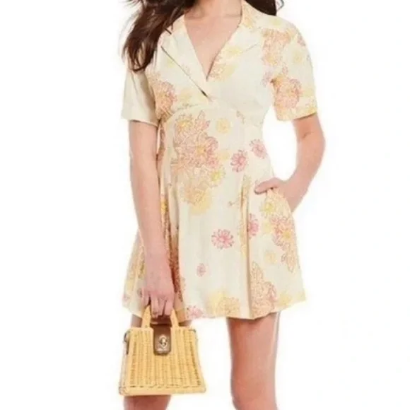 Free People Hawaii Mini Dress Cream Color Combo - Picture 2 of 13